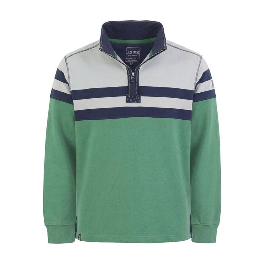 Lazy Jacks Mens Quarter Zip Sweatshirt / Seaweed